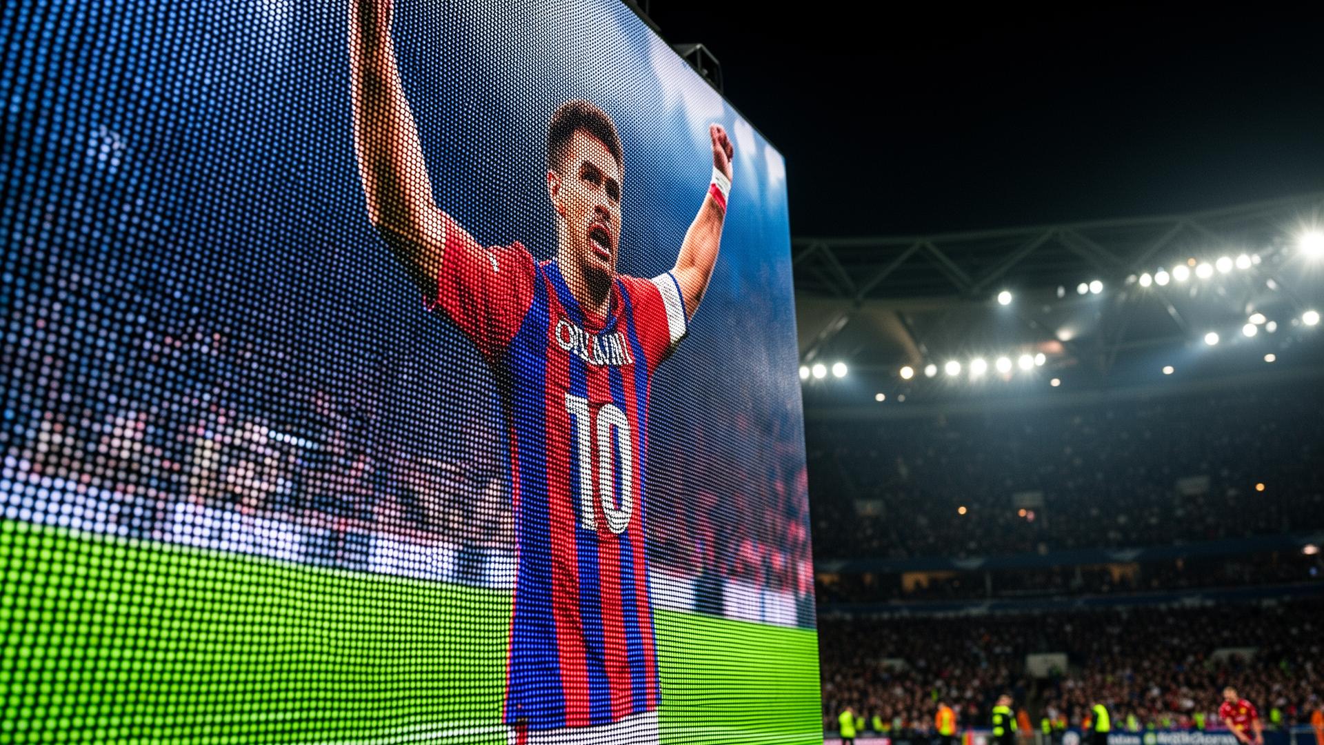 Écran LED haute définition diffusant du football